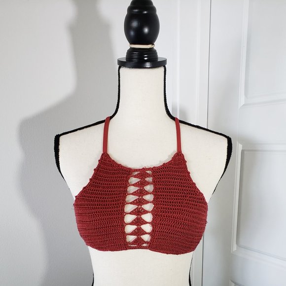 Xhilaration Other - Strappy Crochet Bikini top – Xhilaration Rust XS